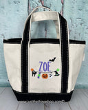 Halloween Canvas Boat Tote Trick or Treat Bags